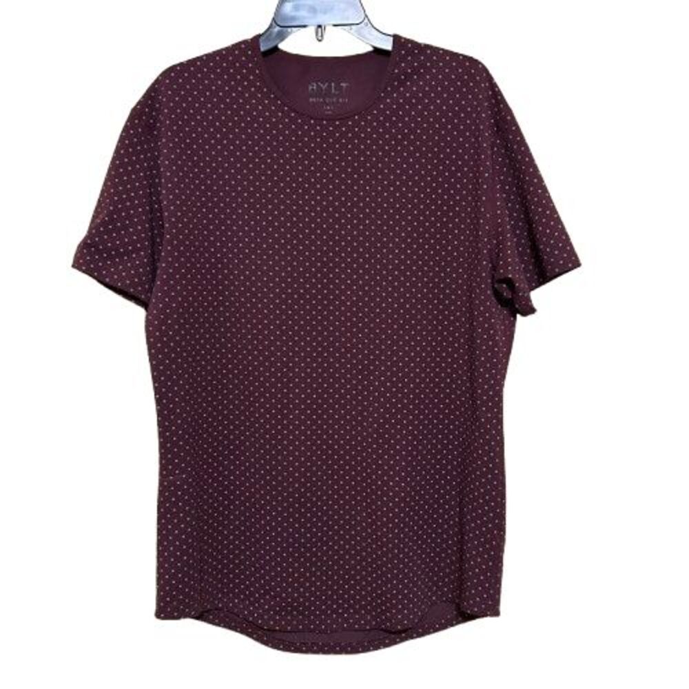 BYLT Drop Cut Lux Shirt Mens Large Maroon Performance Athleisure Training Gym